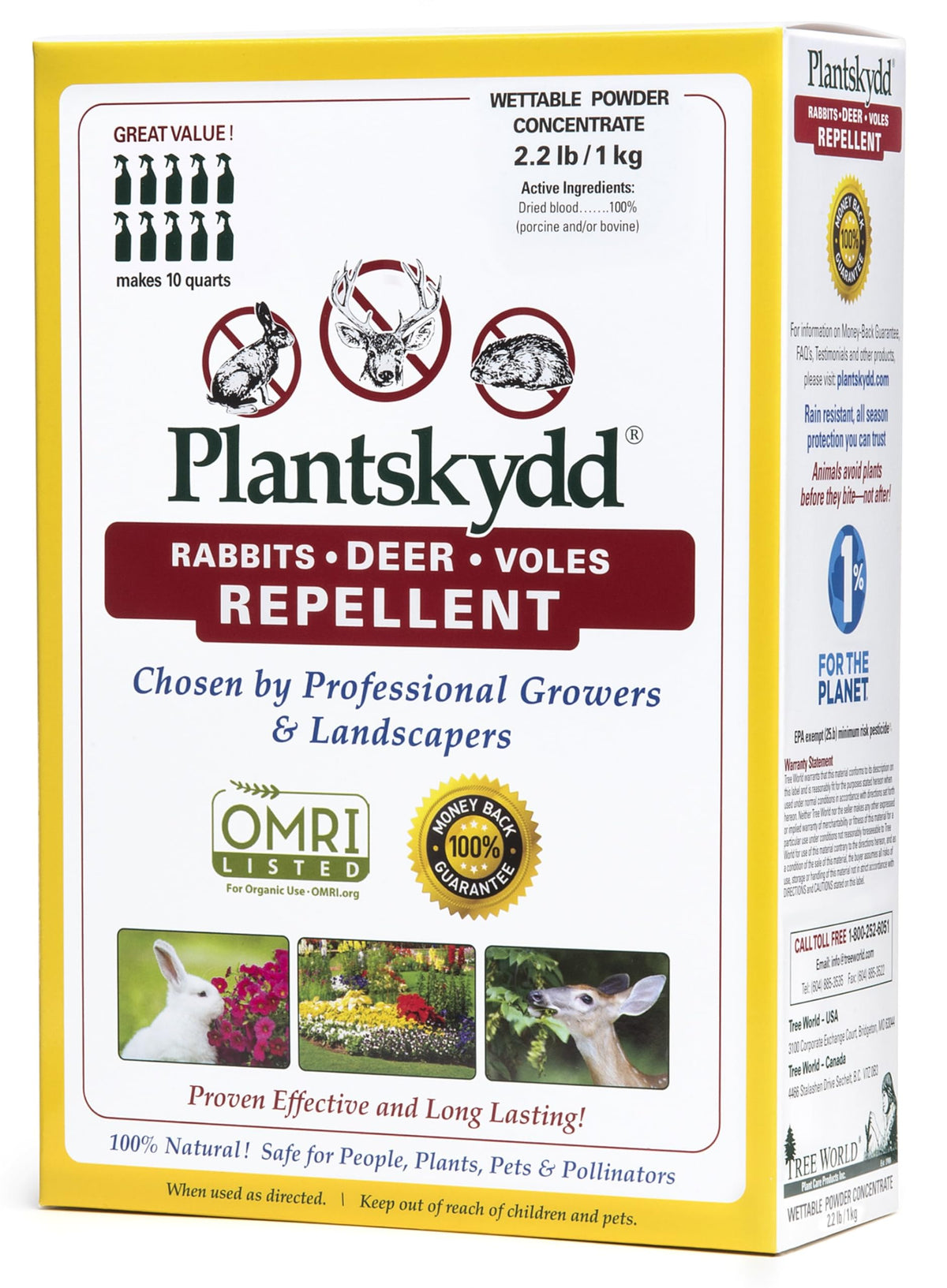 Plantskydd box packaging shows 2.2 lb concentrate for garden protection.