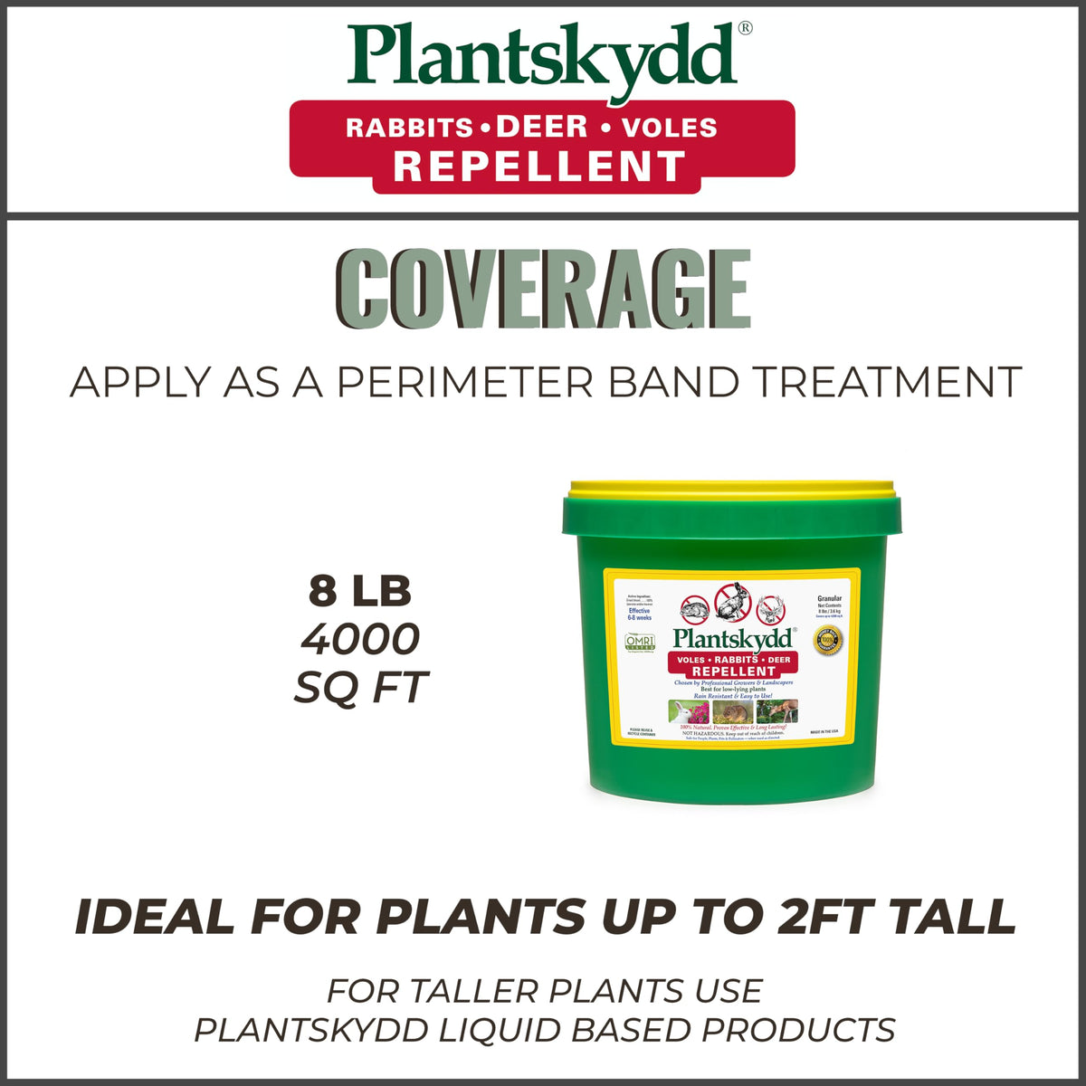 Plantskydd OMRI-listed label indicates organic-use compatibility.