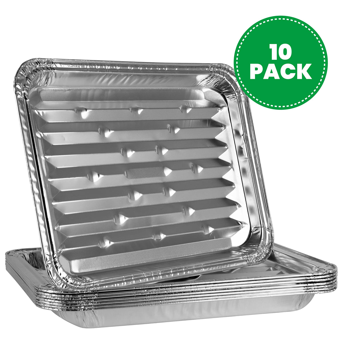 PlasticPro 9x13 aluminum pans create grill like texture with ribbed bottom