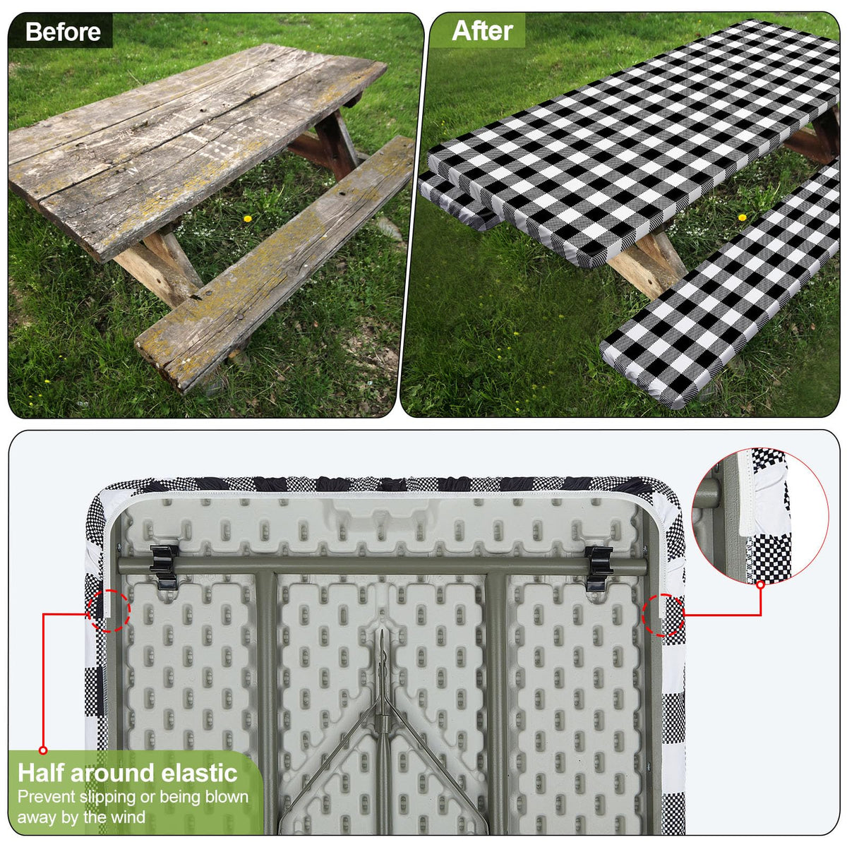 Play Tailor 72x30 rectangle table cover fits standard tables