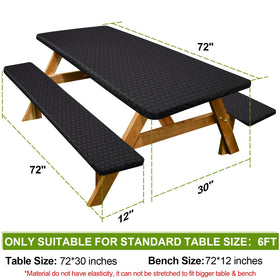 Play Tailor bench covers provide secure fit for 72in benches in outdoor settings.