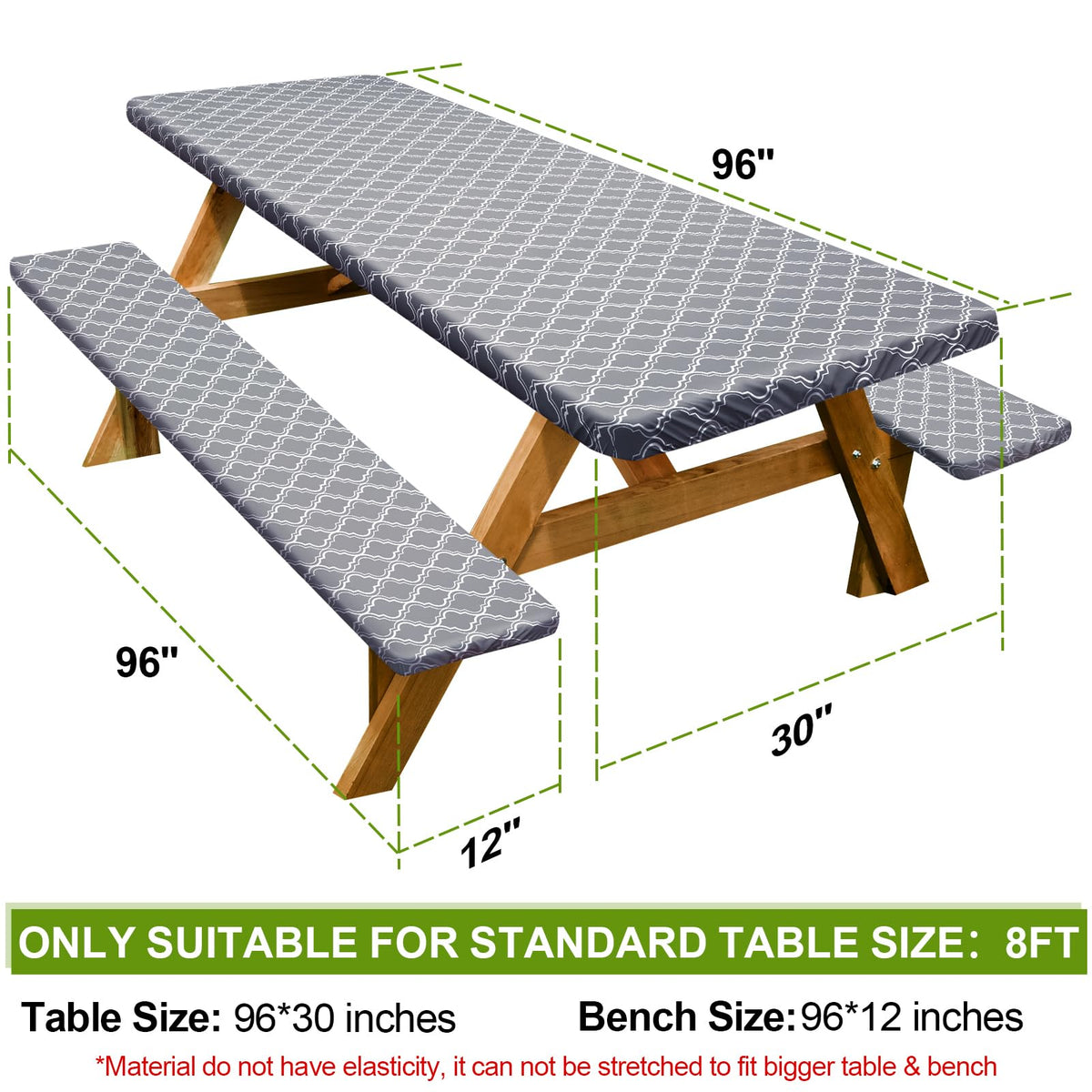 Play Tailor bench covers grey on 72x12 benches for windproof dining