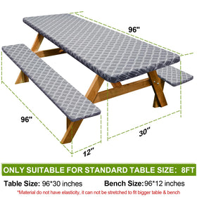 Play Tailor bench covers grey on 72x12 benches for windproof dining