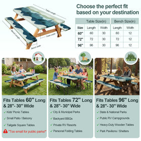 Play Tailor camper-pattern tablecloth adds style to outdoor gatherings.