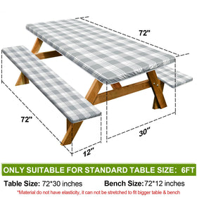 Play Tailor bench cover for 72x12 benches, secure and windproof with elastic fit
