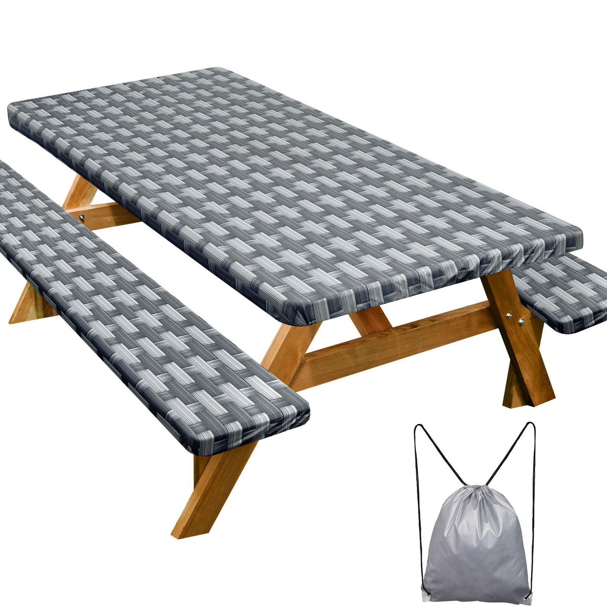 Play Tailor picnic table cover for outdoor dining with waterproof protection.