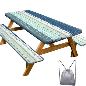 Play Tailor picnic table cover in Bohemian print protects surfaces and enhances outdoor dining