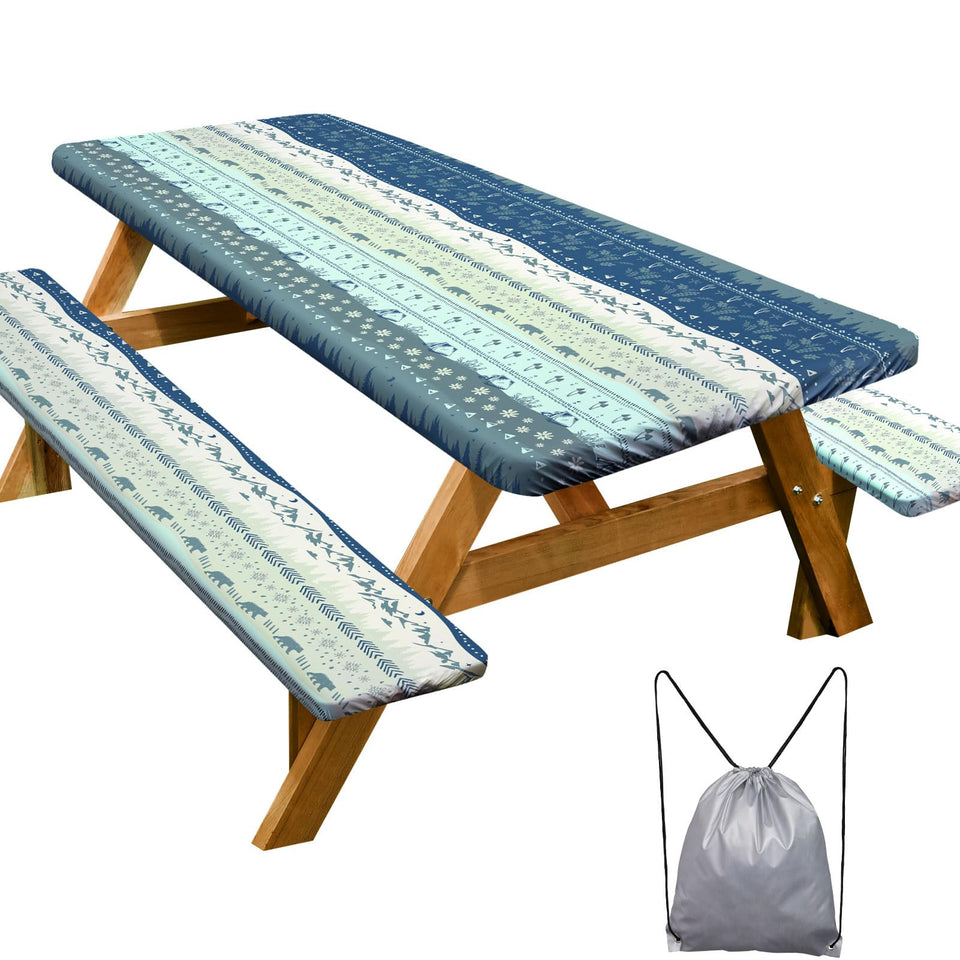 Play Tailor picnic table cover in Bohemian print protects surfaces and enhances outdoor dining
