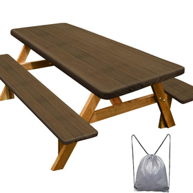 Play Tailor picnic table cover on 72x30 table with water resistance for outdoor dining.