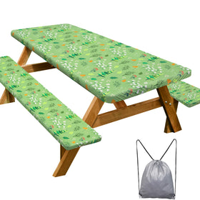 Play Tailor picnic table cover grass green 72in protects against spills while outdoors.
