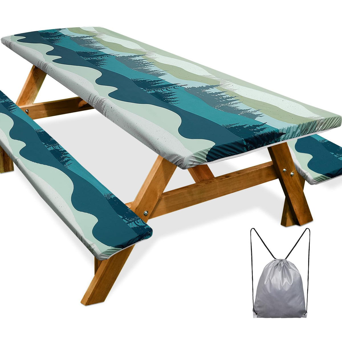 Play Tailor picnic table cover on an 8ft table for clean, dry outdoor dining.