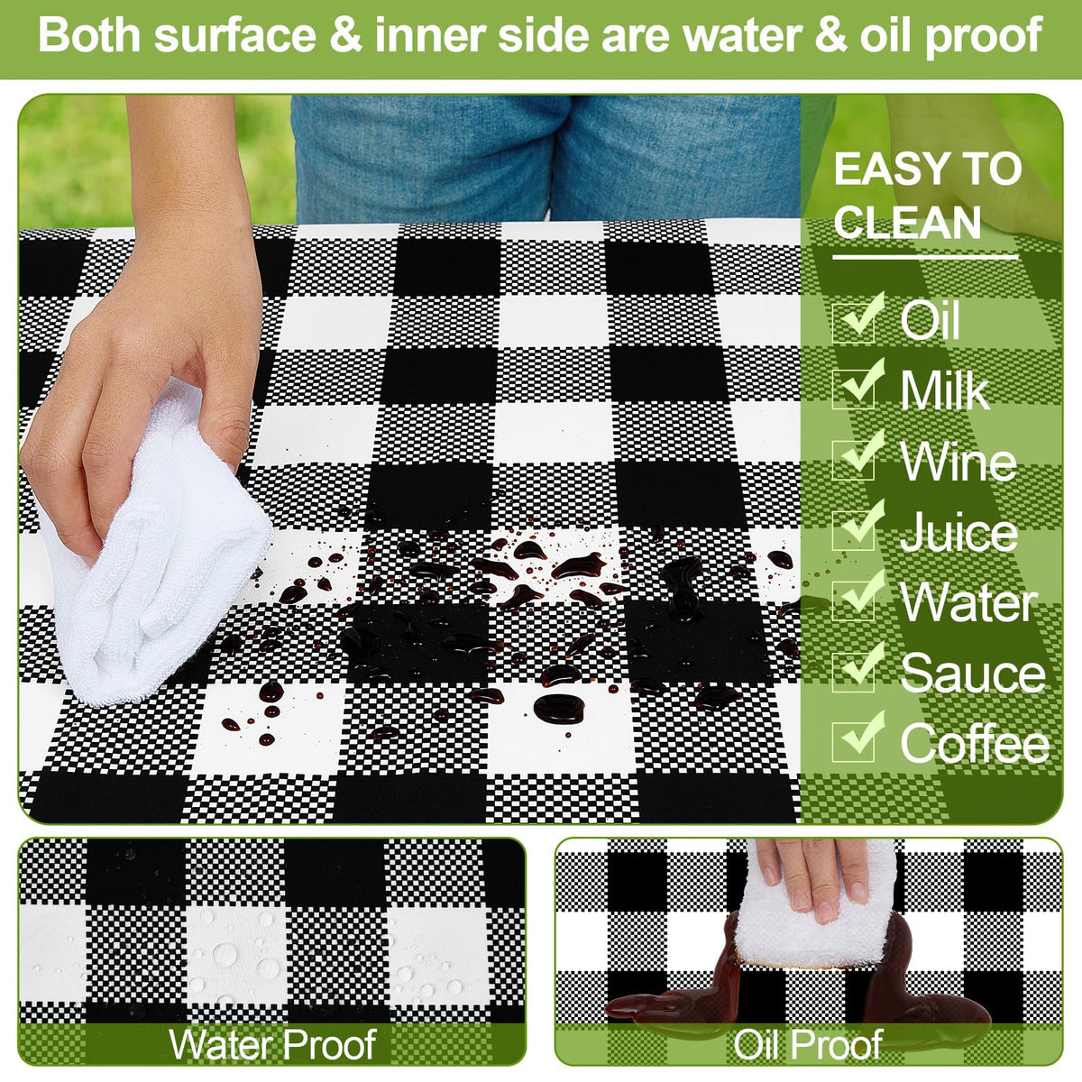 Play Tailor waterproof fitted tablecloth keeps surfaces clean and easy to wipe