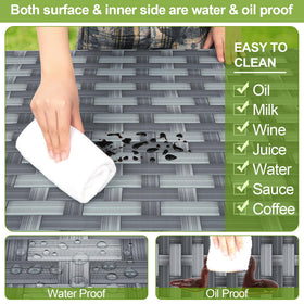 Play Tailor waterproof tablecloth with inner film keeps spills at bay.
