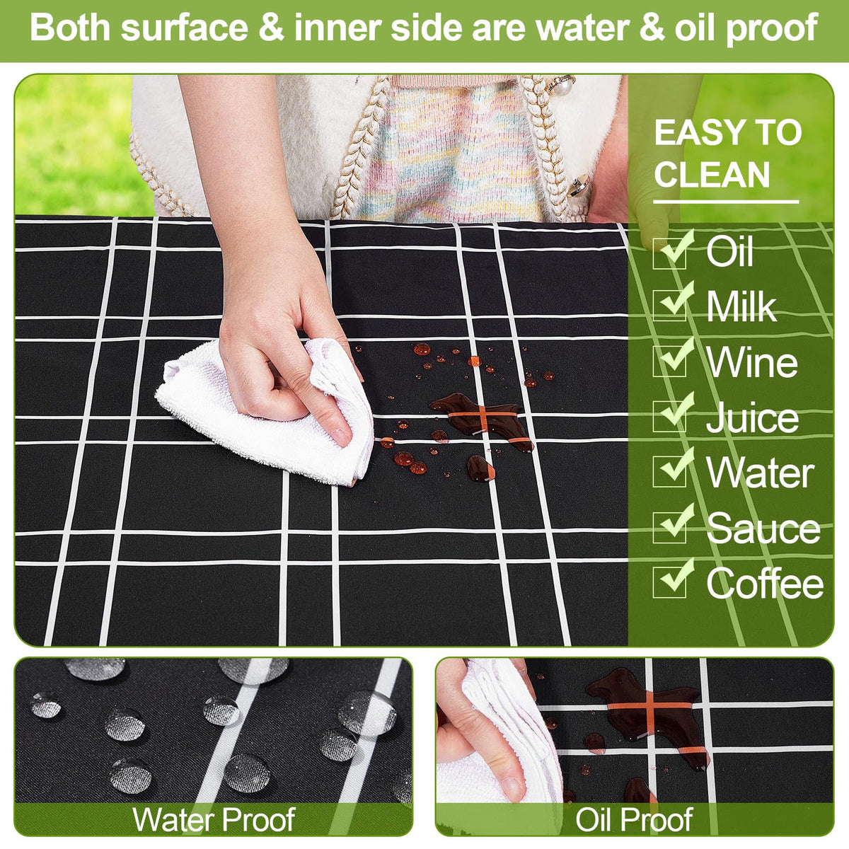 Play Tailor waterproof tablecloth fabric resists spills and wipes clean outdoors