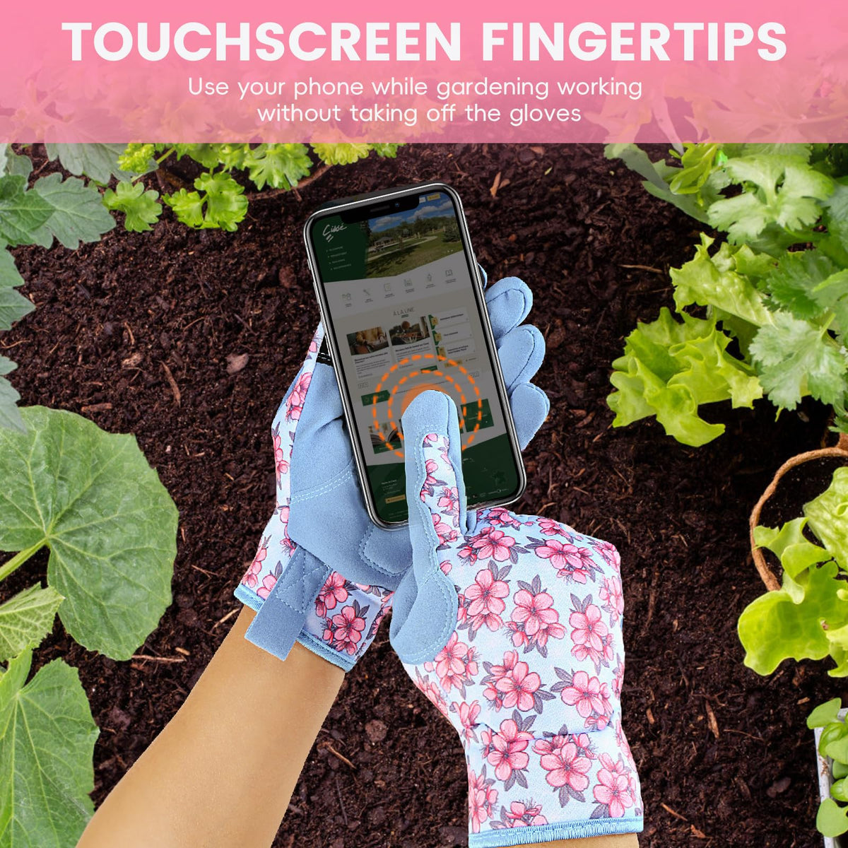PLAYWO gloves in action pruning in the garden.