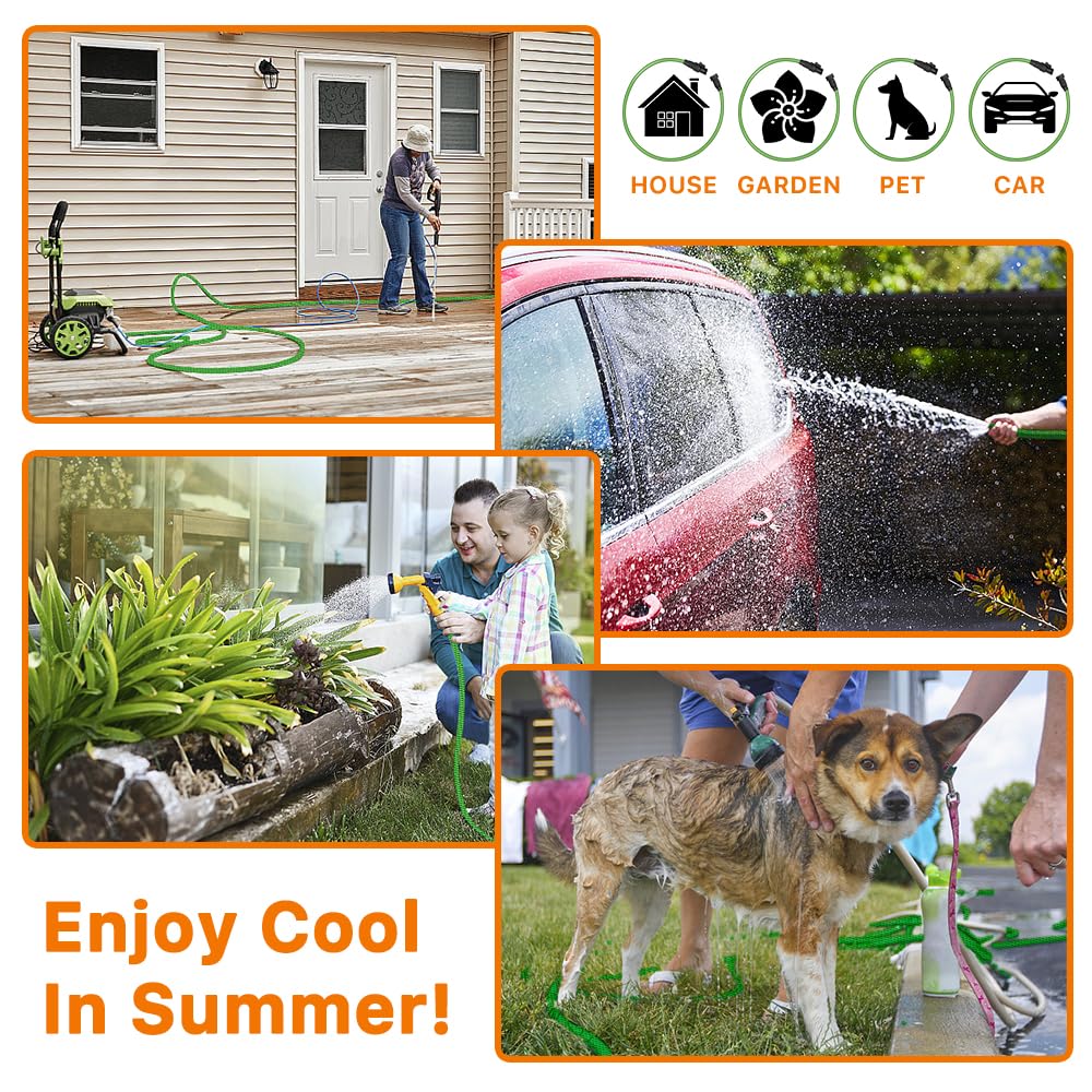 PLEASELIFT Garden Hose pet cleaning gentle flow for pets and paws