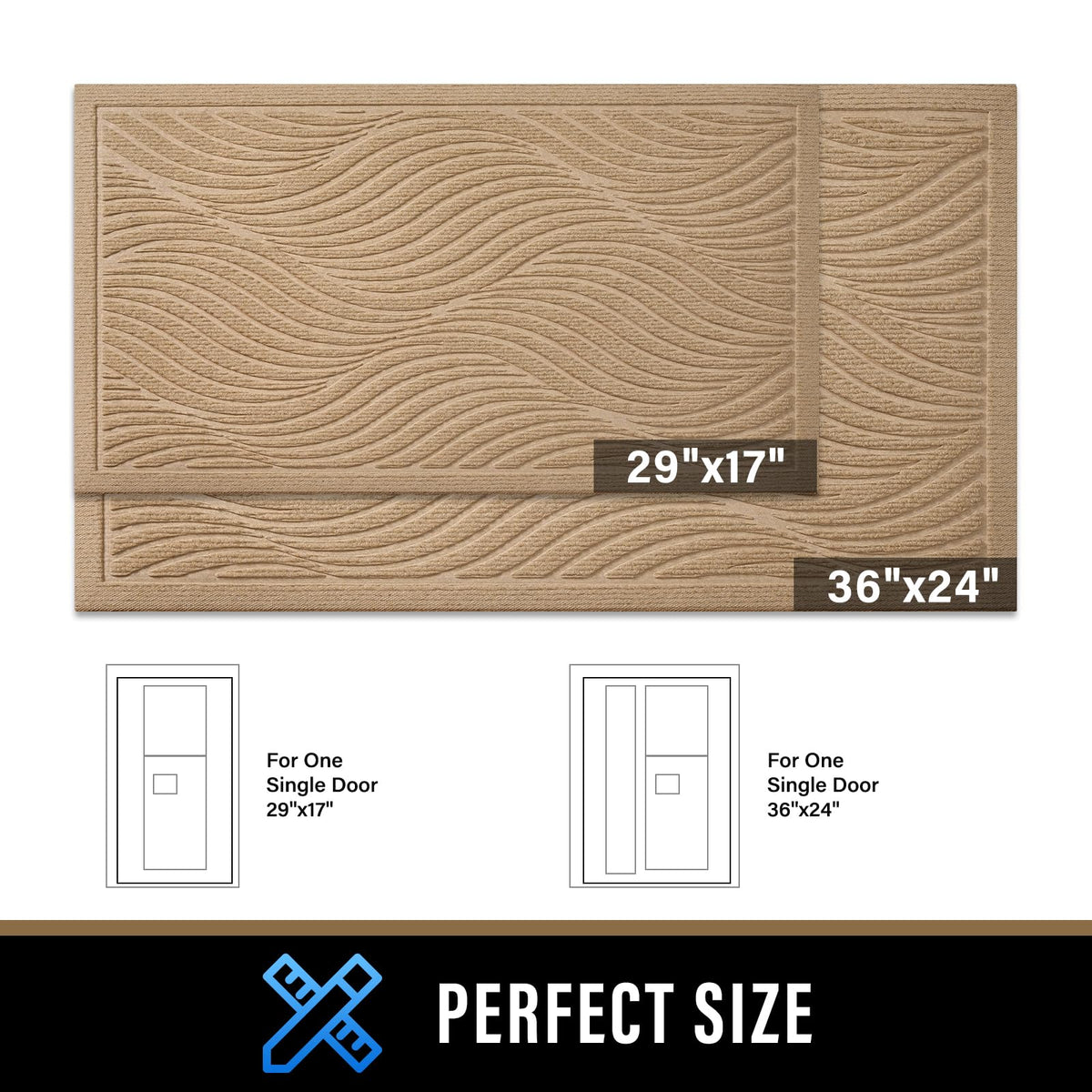 PLEASOR beige entry mat adds warmth and classic style to your entry.