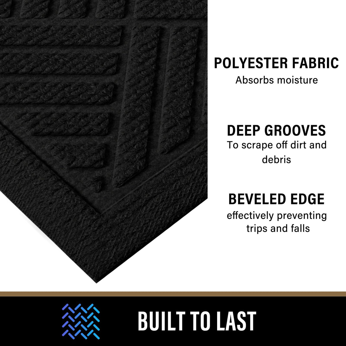 PLEASOR fade-resistant indoor doormat maintains color under heavy daily use.