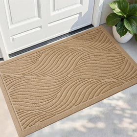 PLEASOR front door mat absorbent; reduces moisture at the doorway.
