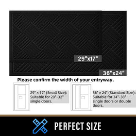 PLEASOR low-profile entry mat fits under doors without snagging.