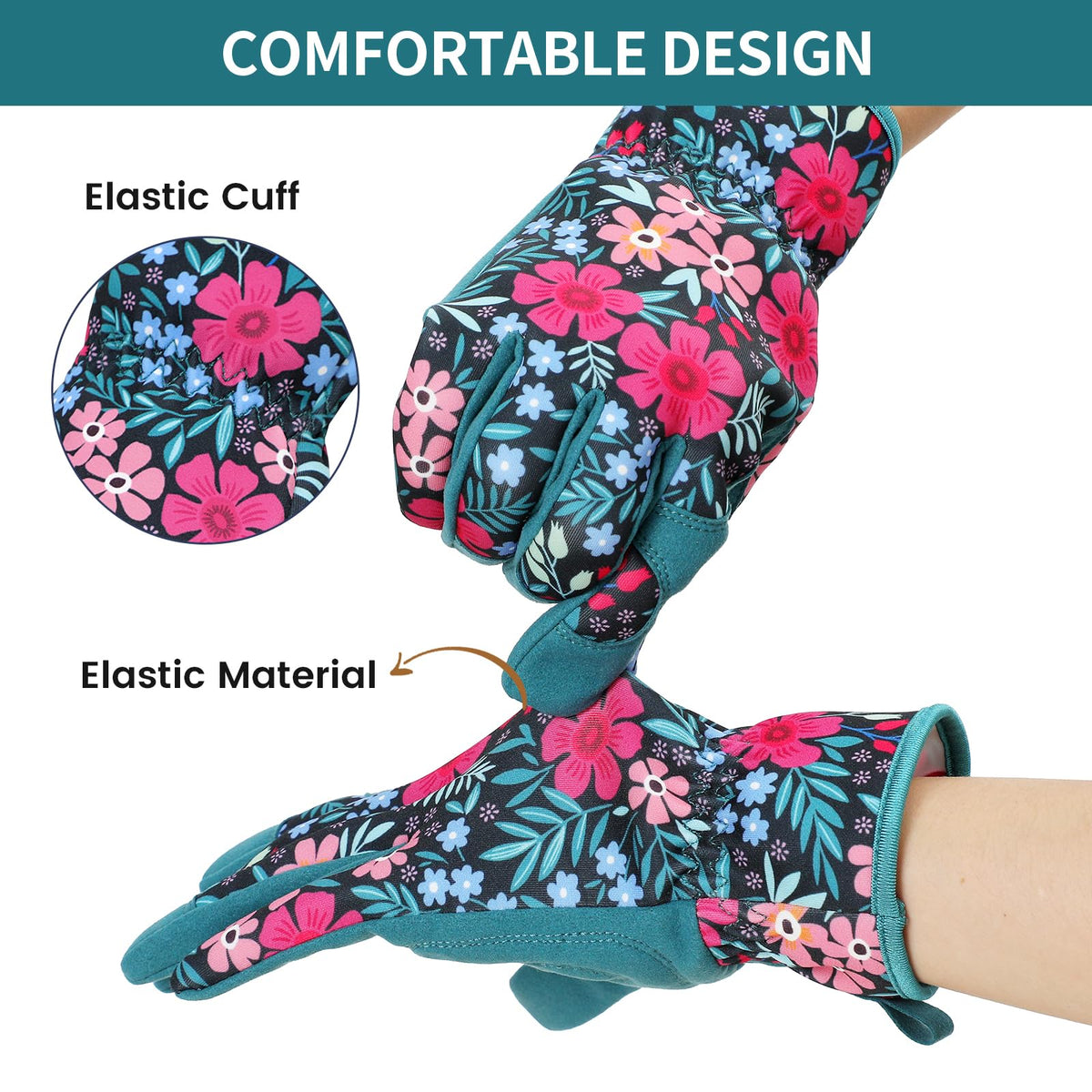 Pleneal elastic wrist-fit design ensures secure, comfortable wear
