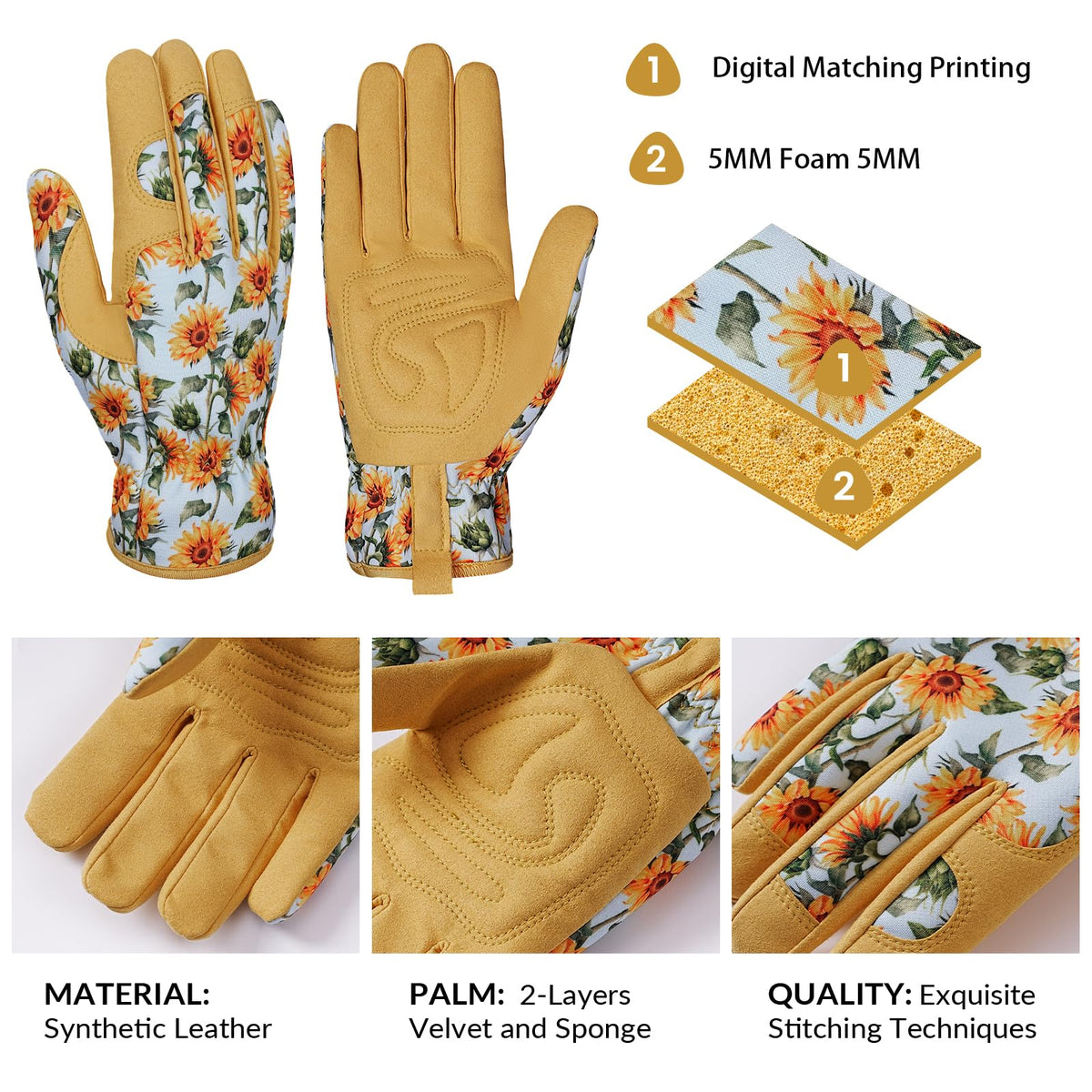 Pleneal elastic-wrist gloves stay securely on during weeding