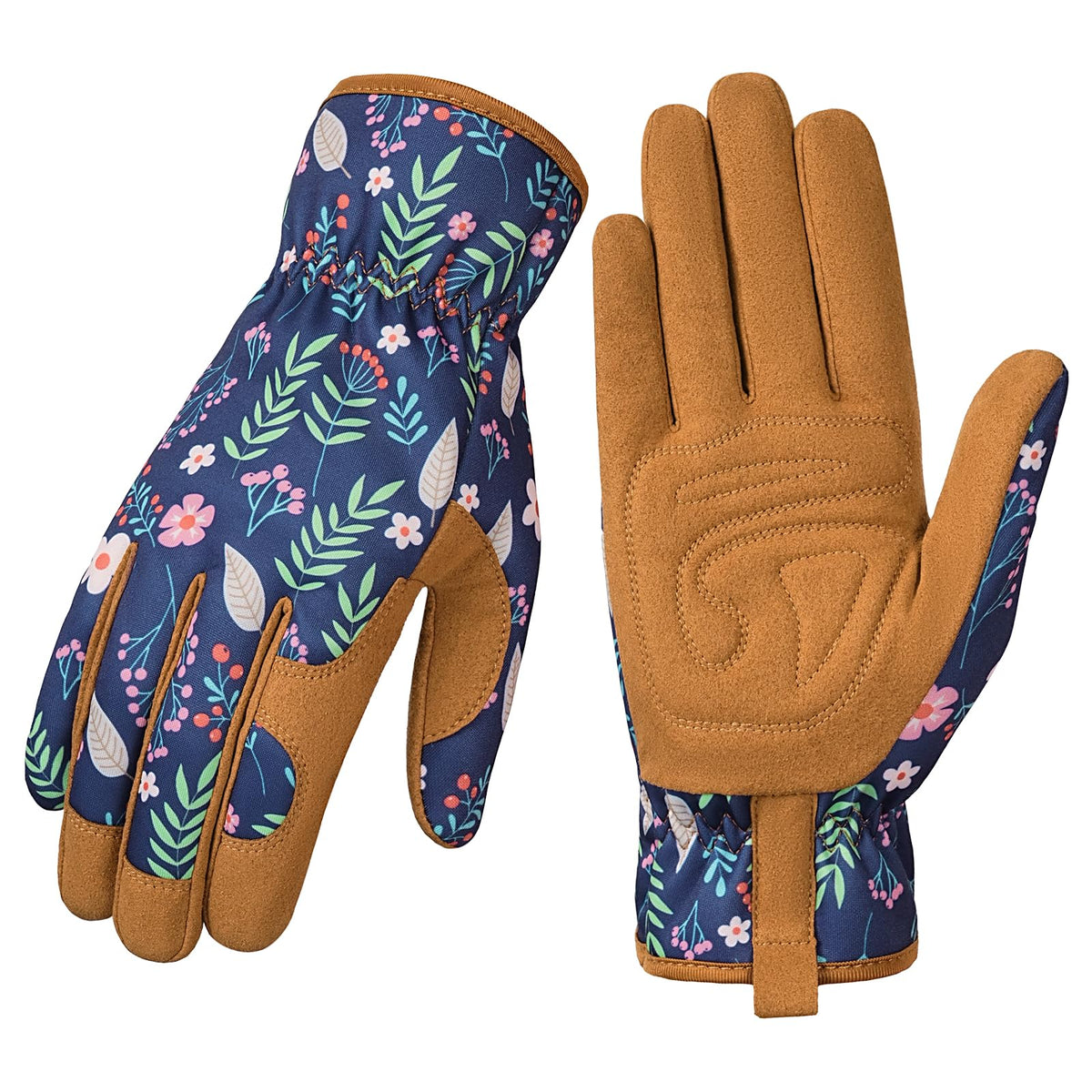 Pleneal leather gardening gloves for women with thorn-proof protection and comfortable fit.