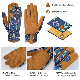 Pleneal palm padding provides grip for digging and pruning.