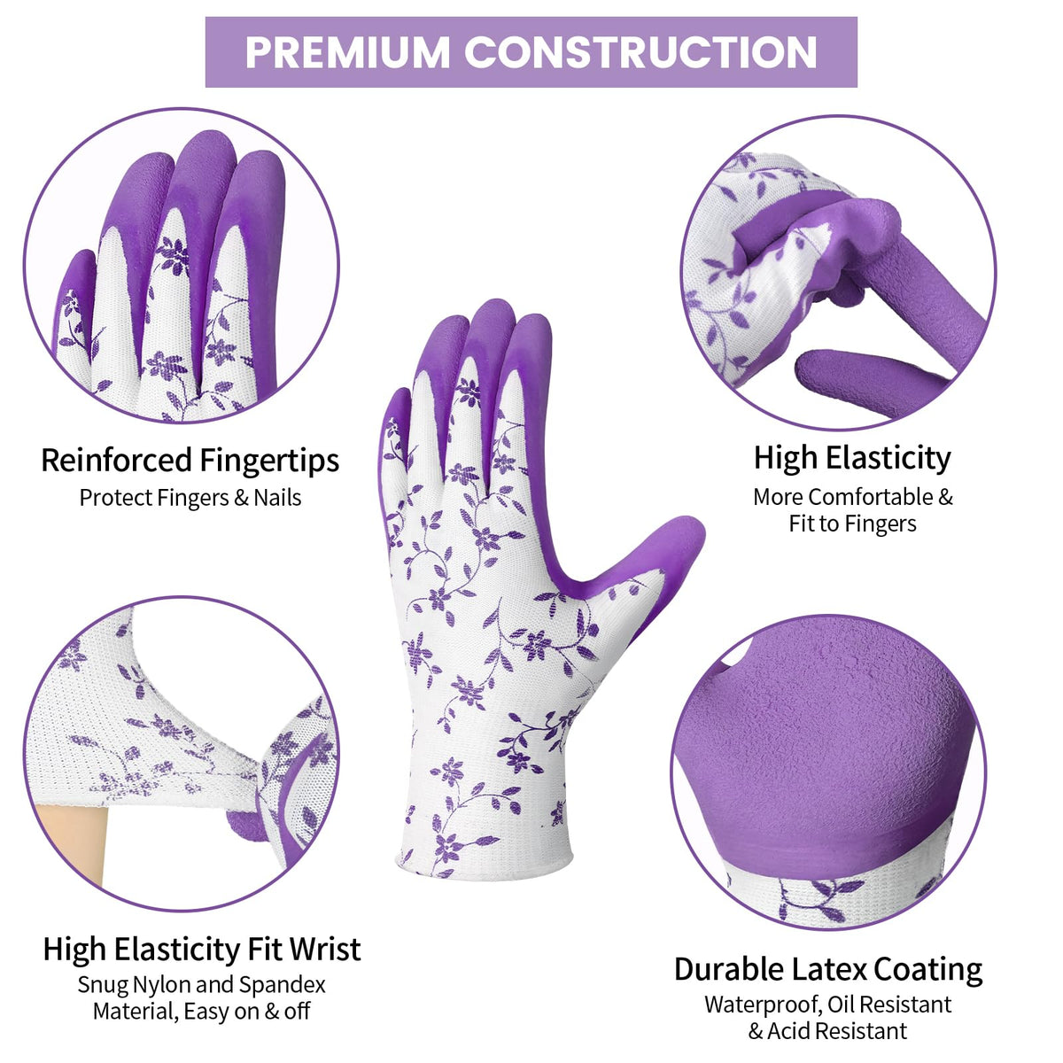 Pleneal purple-green gloves combine style with practical protection