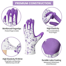Pleneal purple-green gloves combine style with practical protection