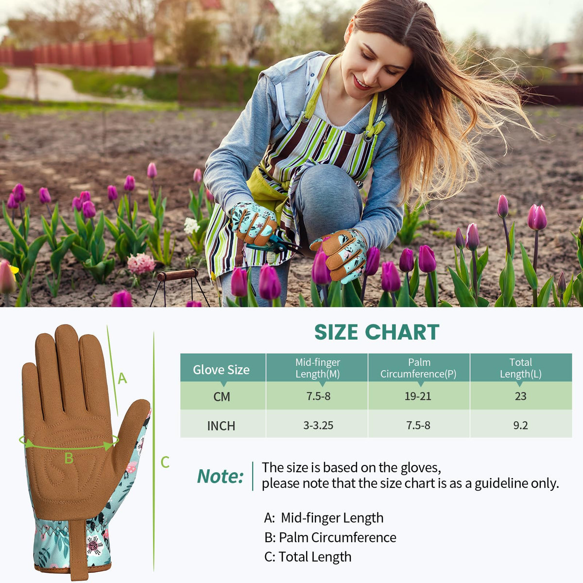 Versatile use in gardening, pruning, and light-duty tasks shown on protective glove.
