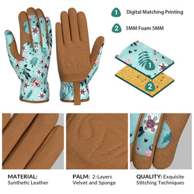 Elastic wrist area demonstrates secure fit during weeding and light outdoor work.