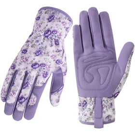 Pleneal women's leather garden gloves with thorn-proof design for safe pruning.