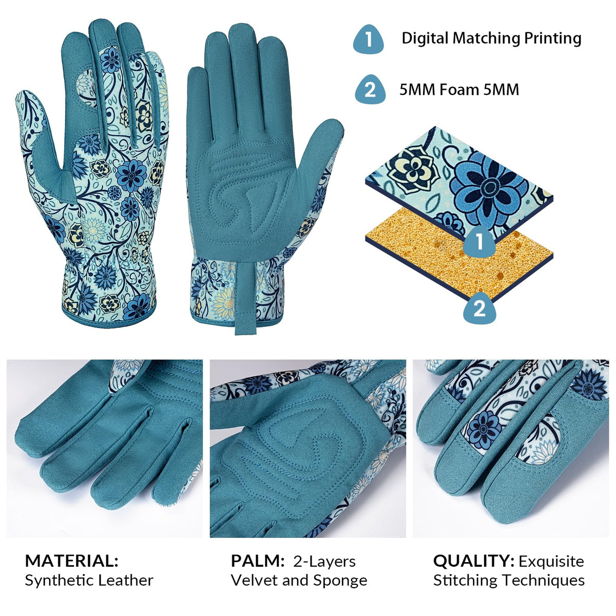 Pleneal leather palm padding improves grip for precise tool handling