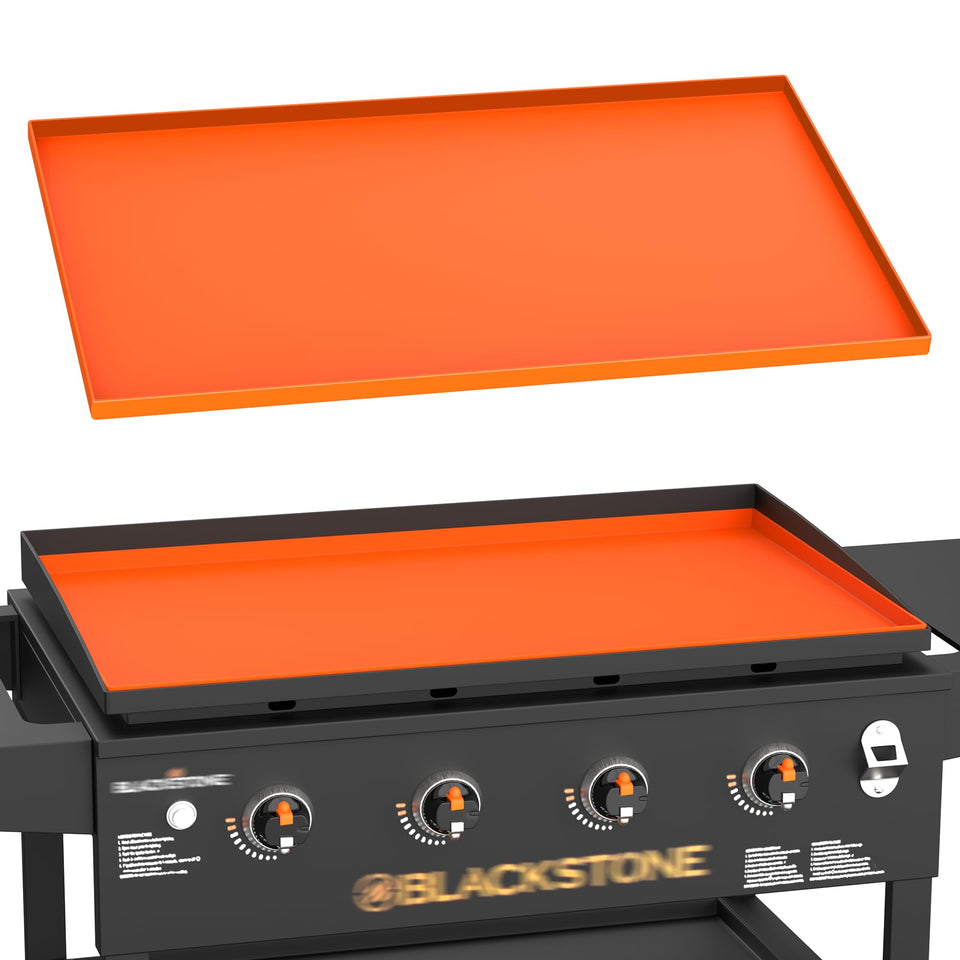 PLOSIF 36 inch silicone griddle mat protects Blackstone surface from moisture and debris.