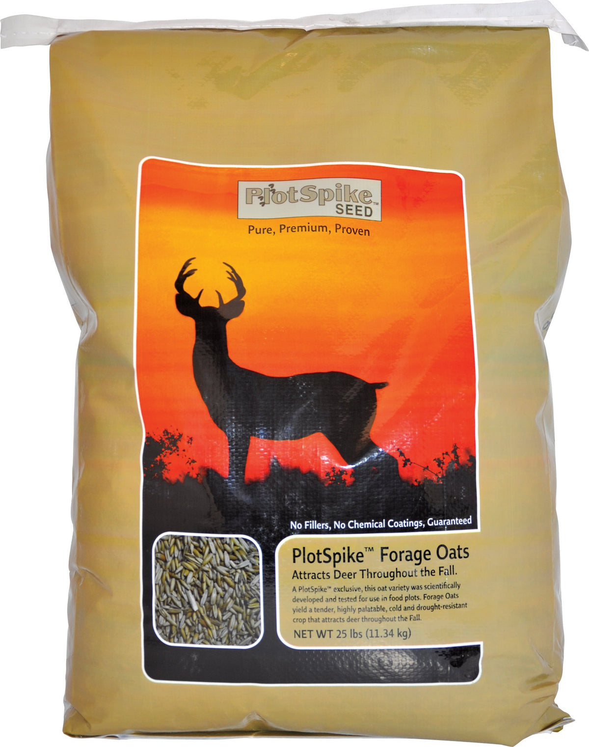 PlotSpike Forage Oat Seed planted in a bed, a fall deer attractant.