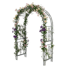 Plow & Hearth Montebello arch front view, sturdy garden entryway for climbers.