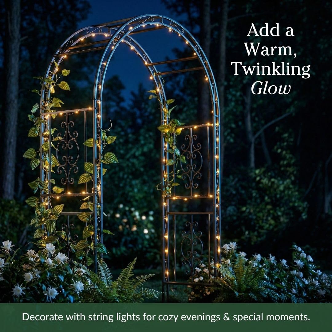 Plow & Hearth Montebello arch without gate option, versatile garden centerpiece.