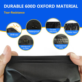 Waterproof drawstring closure seals moisture from the mower