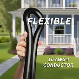 PlugSaf weatherproof outdoor cord withstands rain and sun for reliable operation.