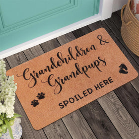 PLUJOYS Grandma doormat includes slip-resistant backing for steady entry