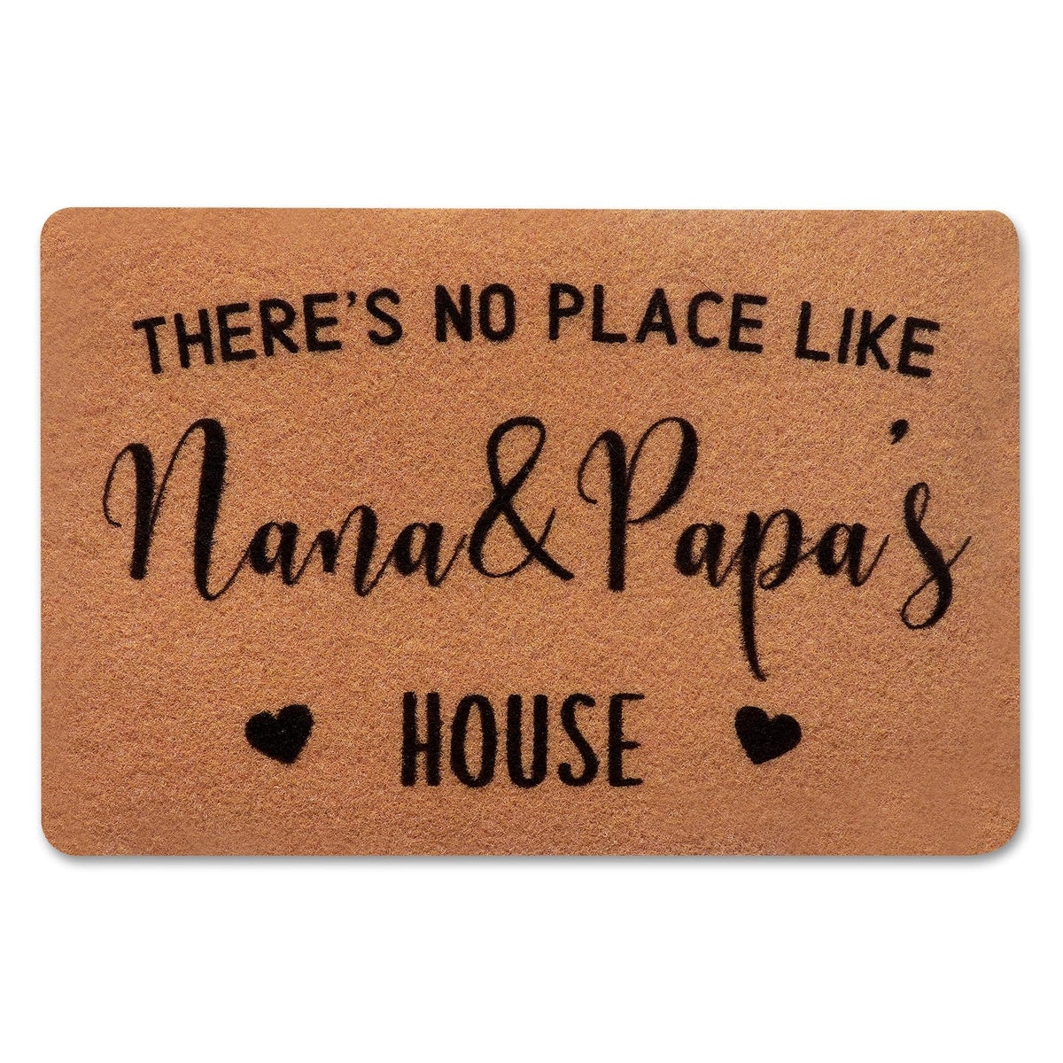 PLUJOYS nana-papa house doormat with quote welcomes guests and adds cozy curb appeal.