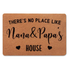 PLUJOYS nana-papa house doormat with quote welcomes guests and adds cozy curb appeal.