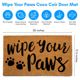 PLUS Haven Coco Coir Door Mat back view with heavy-duty backing.