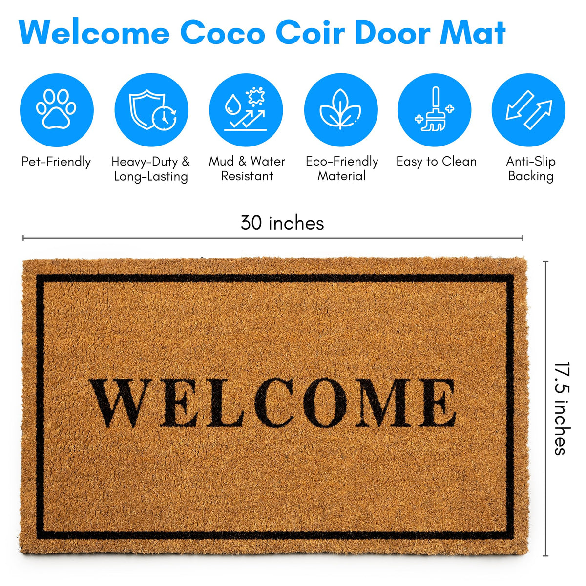 Plus Haven Coco Coir Doormat in doorway demonstrates easy indoor-outdoor entry