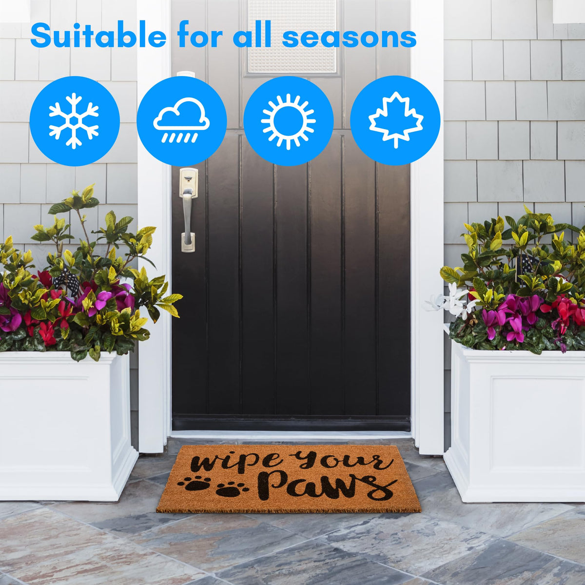 PLUS Haven Coco Coir Door Mat easy-clean surface simplifies maintenance.