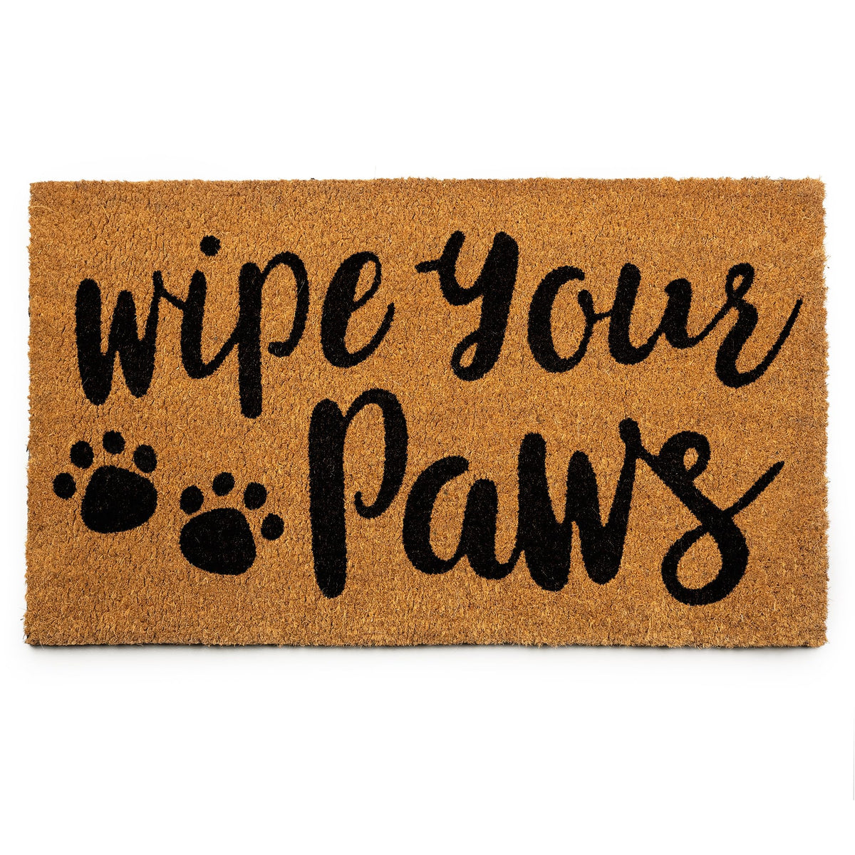 PLUS Haven Coco Coir Door Mat front view showing sturdy backing for outdoors.