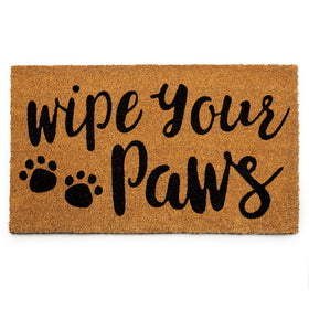 PLUS Haven Coco Coir Door Mat front view showing sturdy backing for outdoors.