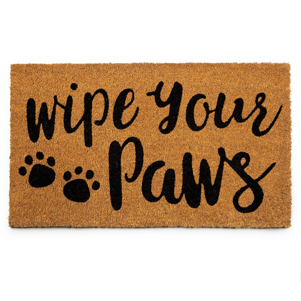 PLUS Haven Coco Coir Door Mat front view showing sturdy backing for outdoors.