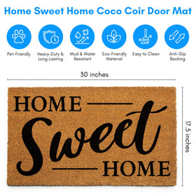PLUS Haven door mat coir close-up reveals dense fibers that trap dirt